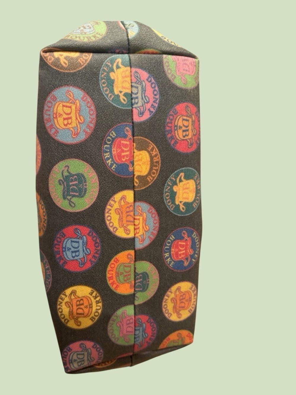 Dooney & Bourke Multicolor DB Medallion Coated Canvas Tote Shoulder Bag - Picture 7 of 16